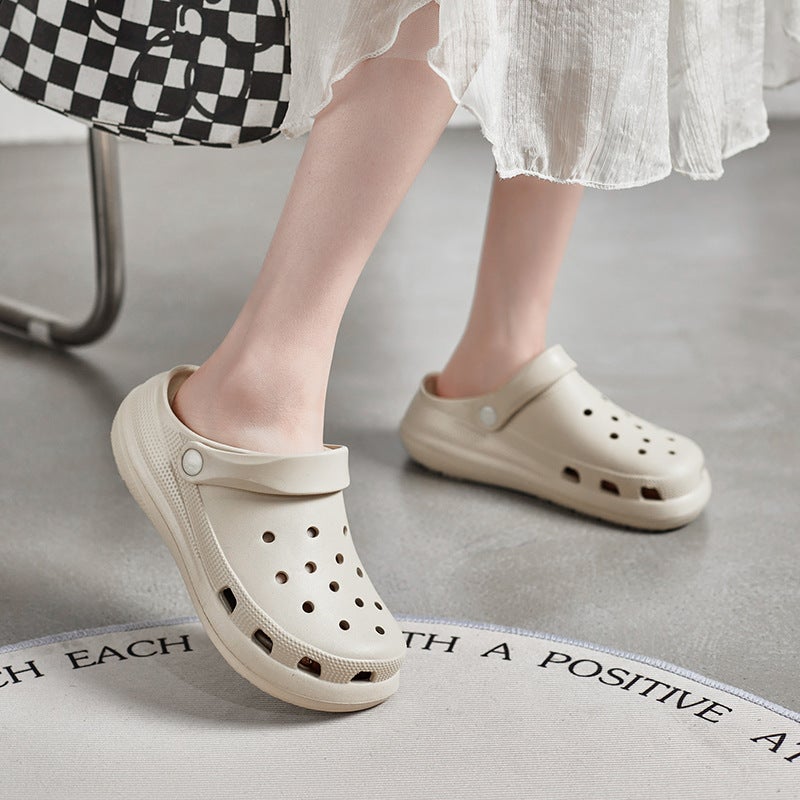 2025 Home Outfit Thick Bottom Non-Slip Breathable Heightened Hole Shoes Shoes Shoes Shoes For Lovers Sandals And Slippers - Image 5